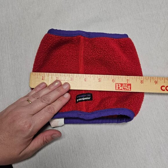 Patagonia 90s Kids'‎ Size Small Synchilla Fleece Neck Warmer Gaiter Red Purple - Picture 5 of 6